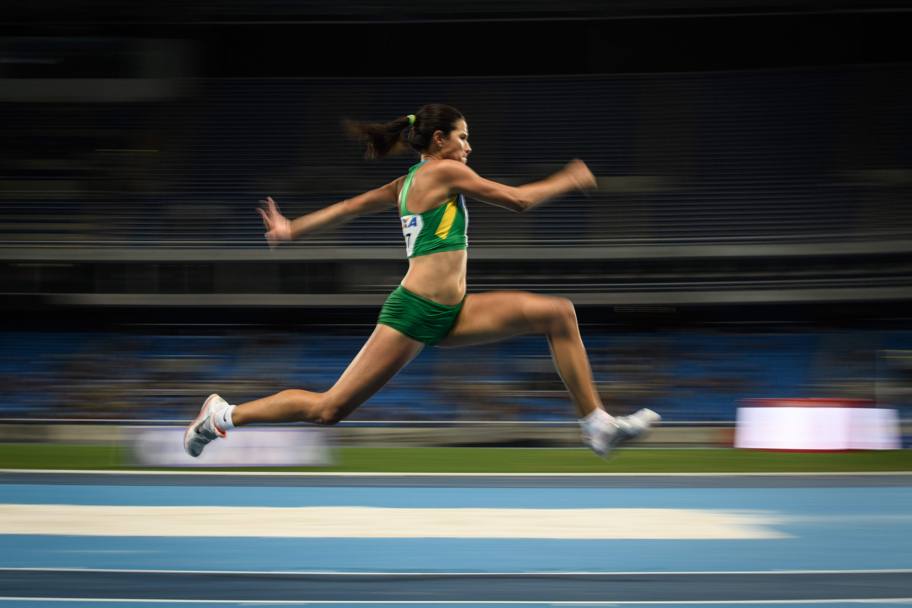 Tania Silva, Brasile, nella finale del salto triplo (Afp)